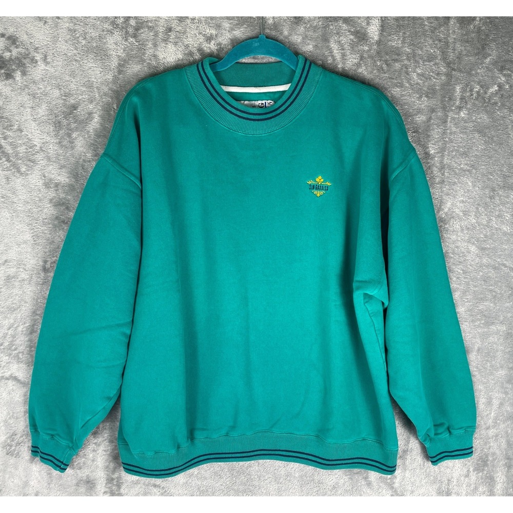 Gear For Sports Sweatshirt Womens L Teal Good Sea Goddess 90s Big Cotton Tipped